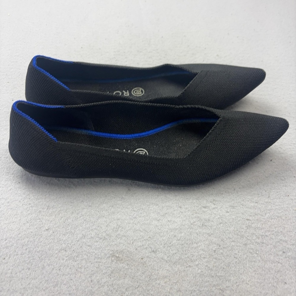 Rothy's The Point Shoes Womens Size 9.5 Black Knit Ballet Flats Washable Eco